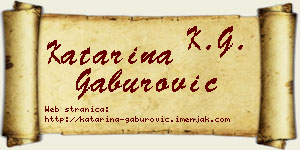 Katarina Gaburović vizit kartica